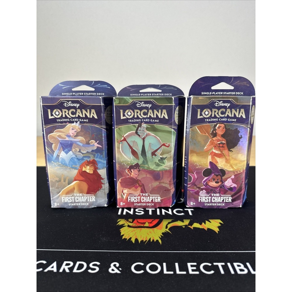 Disney Lorcana The First Chapter Set Of 3 Starter Decks Sealed